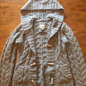 Kenji button up sweater with hood